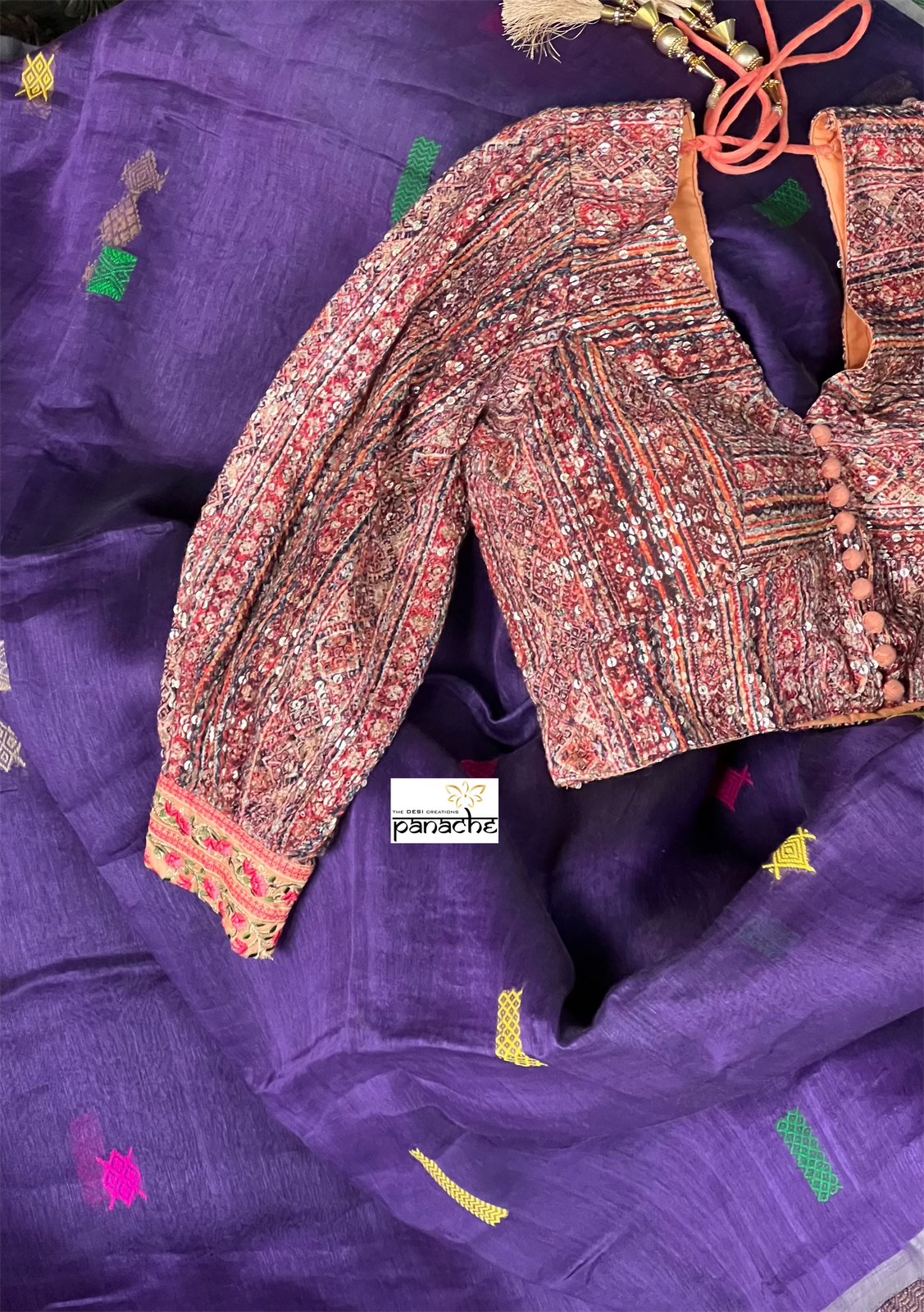 Designer Linen Muslin Silk - Purple