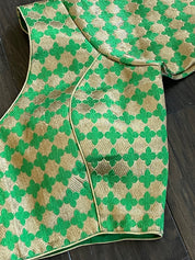 Designer Blouse - Green Brocade
