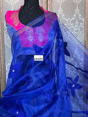 Designer Blouse - Magenta Royal Blue
