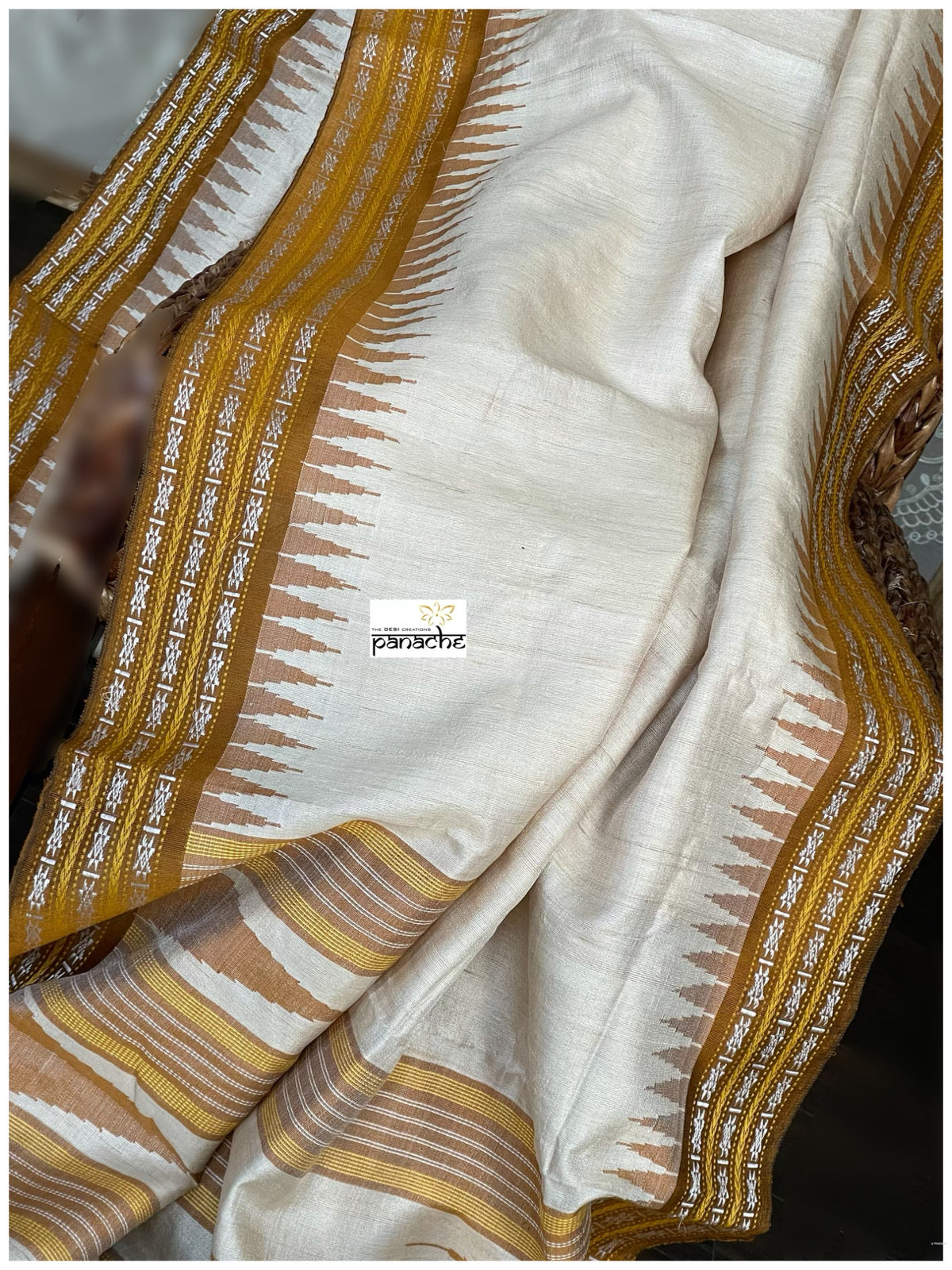 Vidarbha Tussar Silk - Tussar Color Ochre Yellow woven