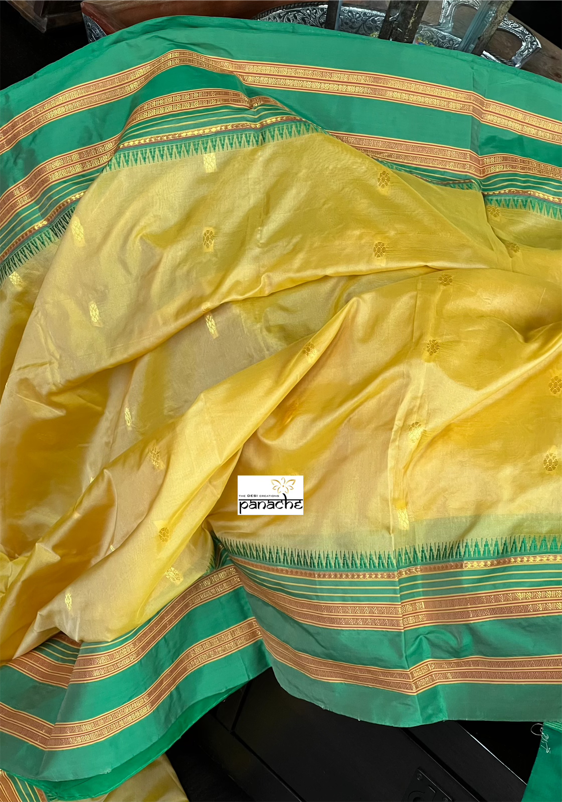 Gadwal Soft Silk - Yellow Green