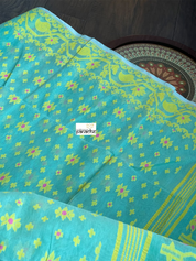 Jamdaani  -Mint Green Yellow