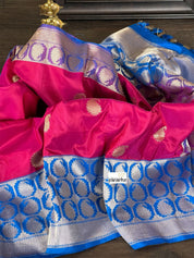 Pure Katan Silk Banarasi - Magenta Pink