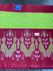 Pure Telia Cotton  - Fluorescent Green Maroon