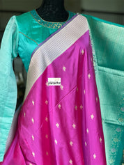 Pure Silk Banarasi - Shot Pink