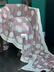 Designer Pure Net Embroidered - Dusty Pink
