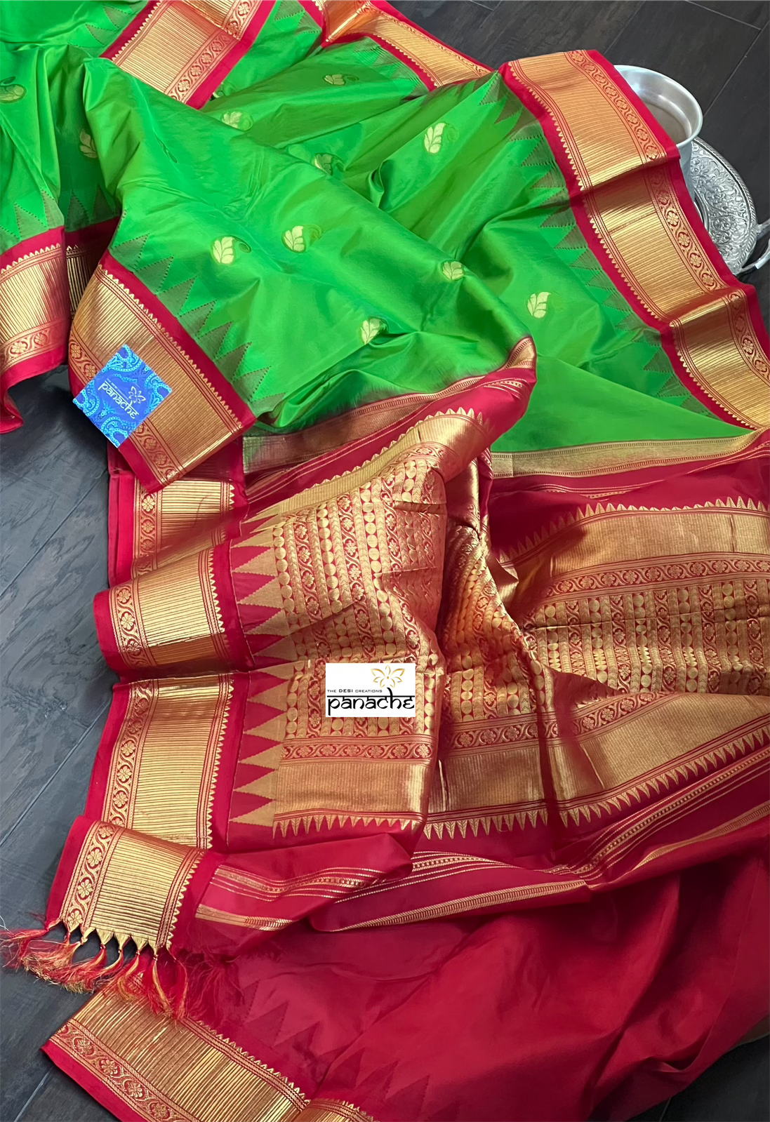 Pure Silk Kanjivaram - Red Green