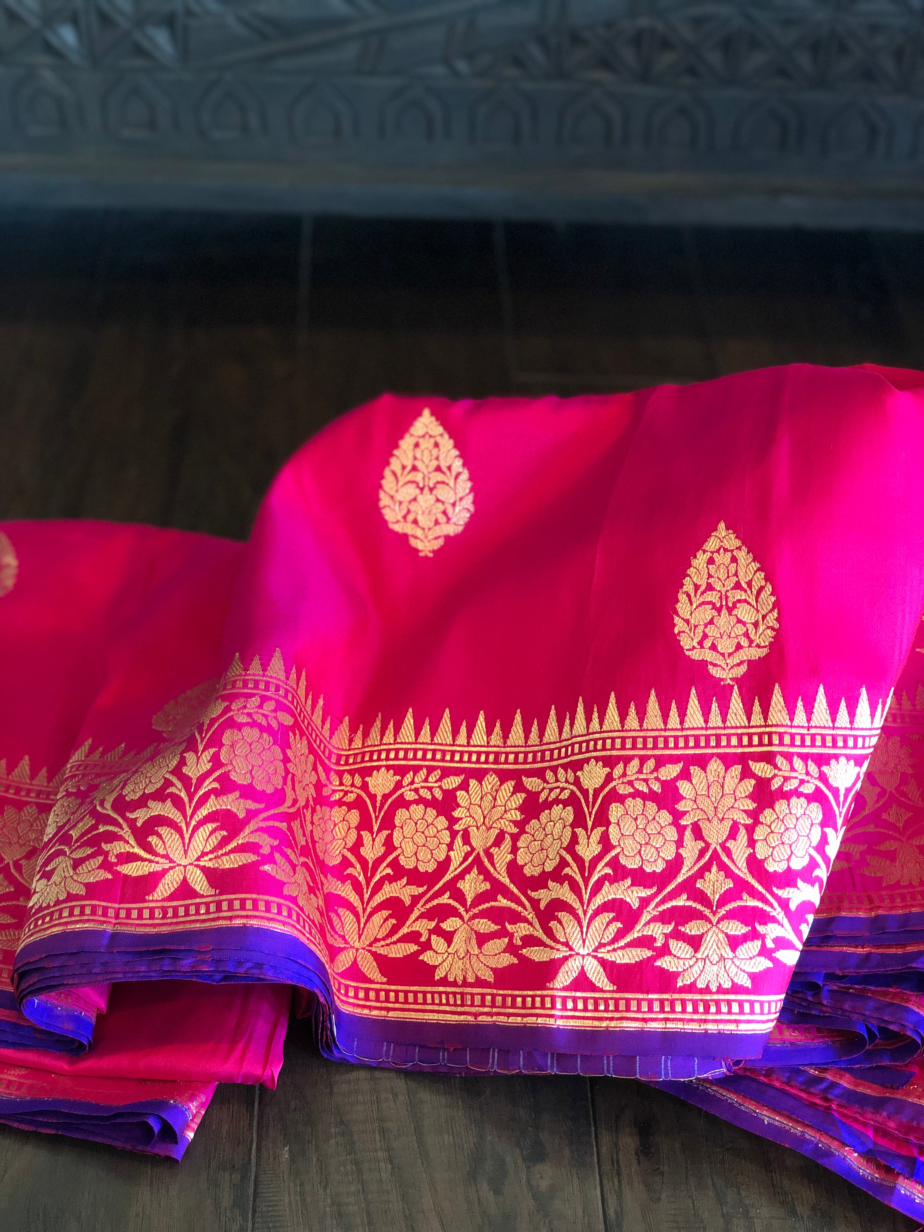 Katan Silk Banarasi - Magenta Purple