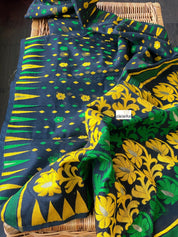 Soft Jamdaani- Black Green Yellow Woven