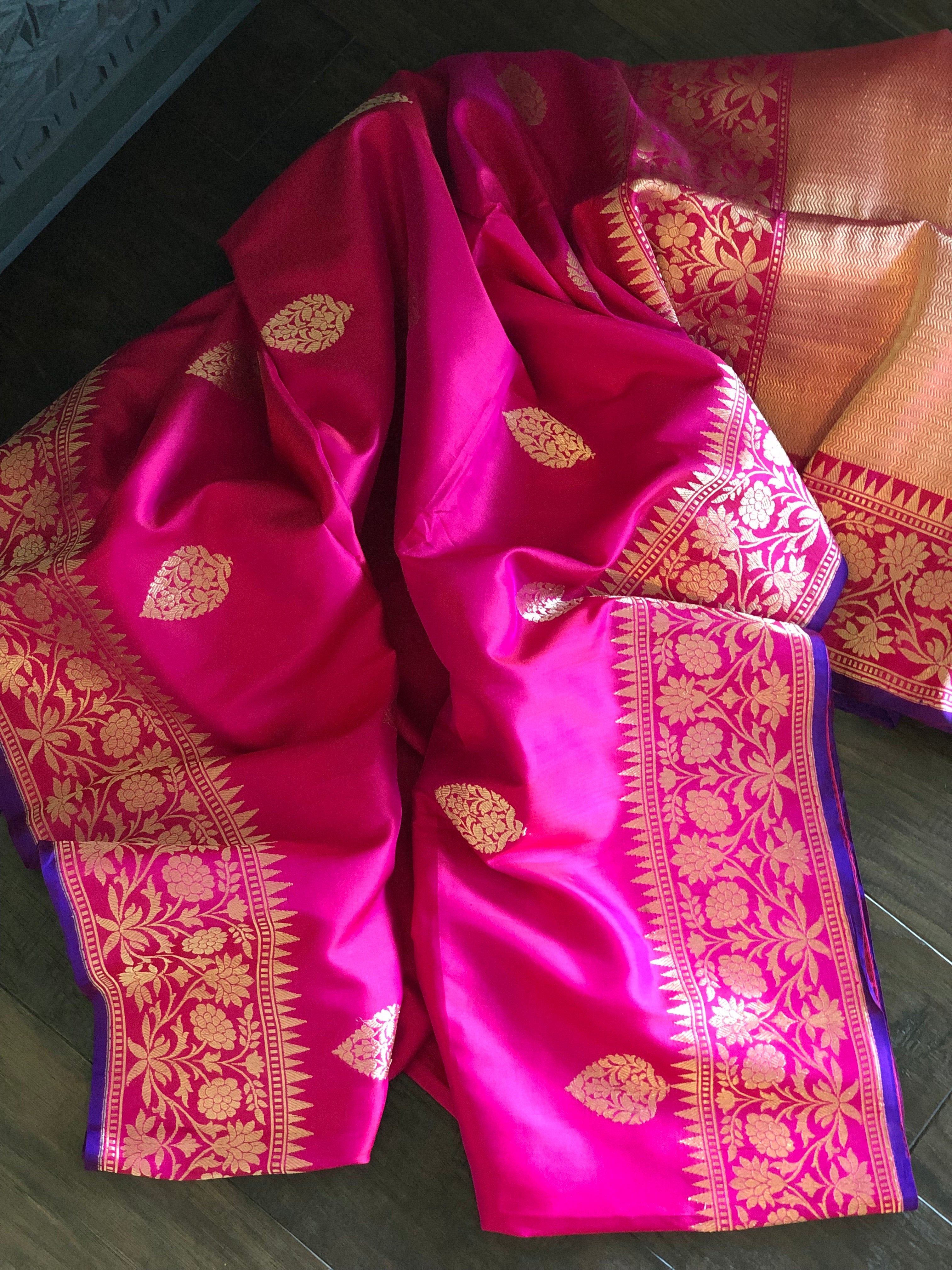 Katan Silk Banarasi - Magenta Purple