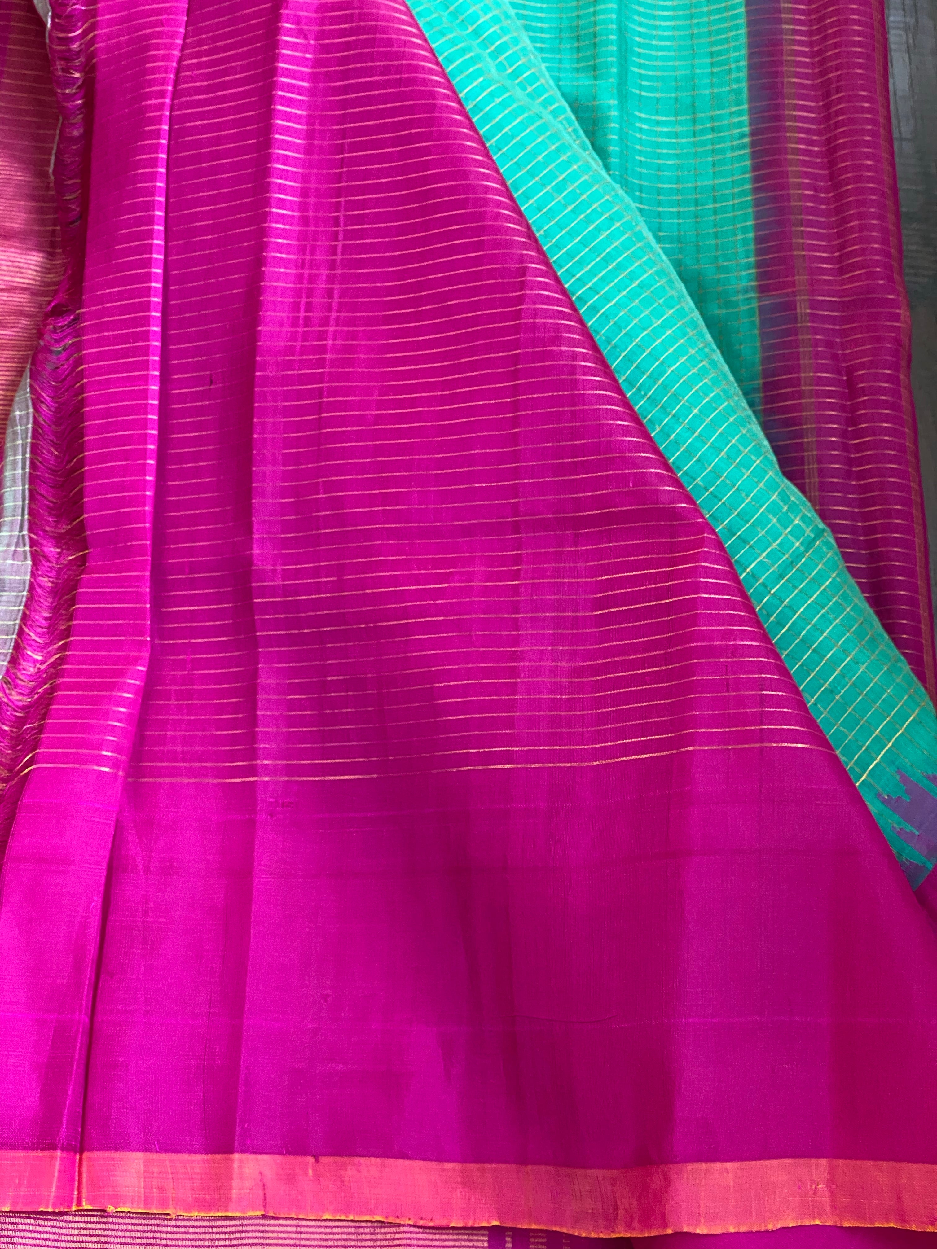 Gadwal Sico - Sea Green Magenta Pink