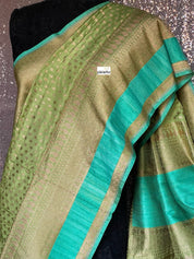 Pure Silk Katan Bootidaar Banarasi - Pista Green Kadhwa