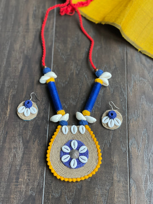 Jewelry Set - Jute Blue Yellow