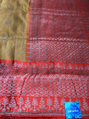 Tassur Silk Banarasi - Ochre Yellow Orange