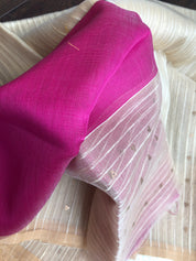 Muslin Silk - Off White Pink Antique Sequins
