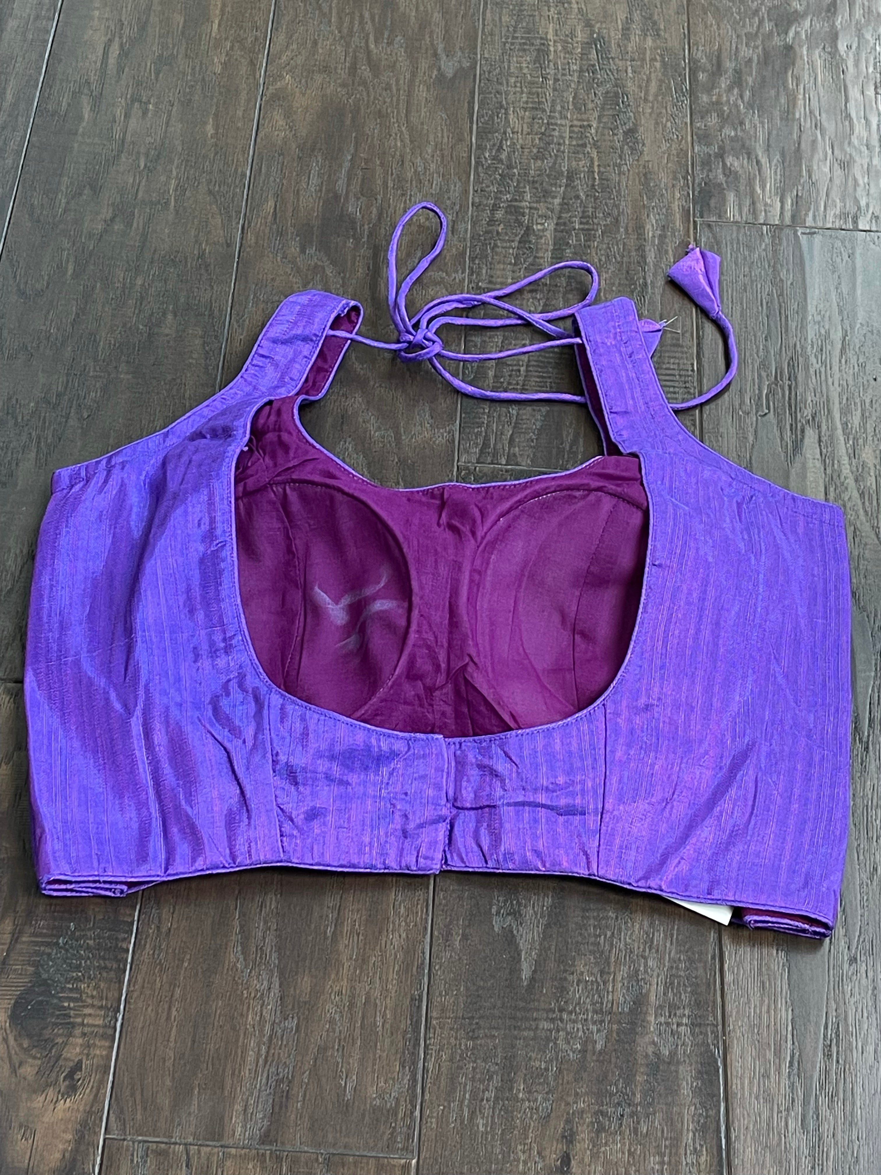 Designer Blouse - Purple Raw Silk