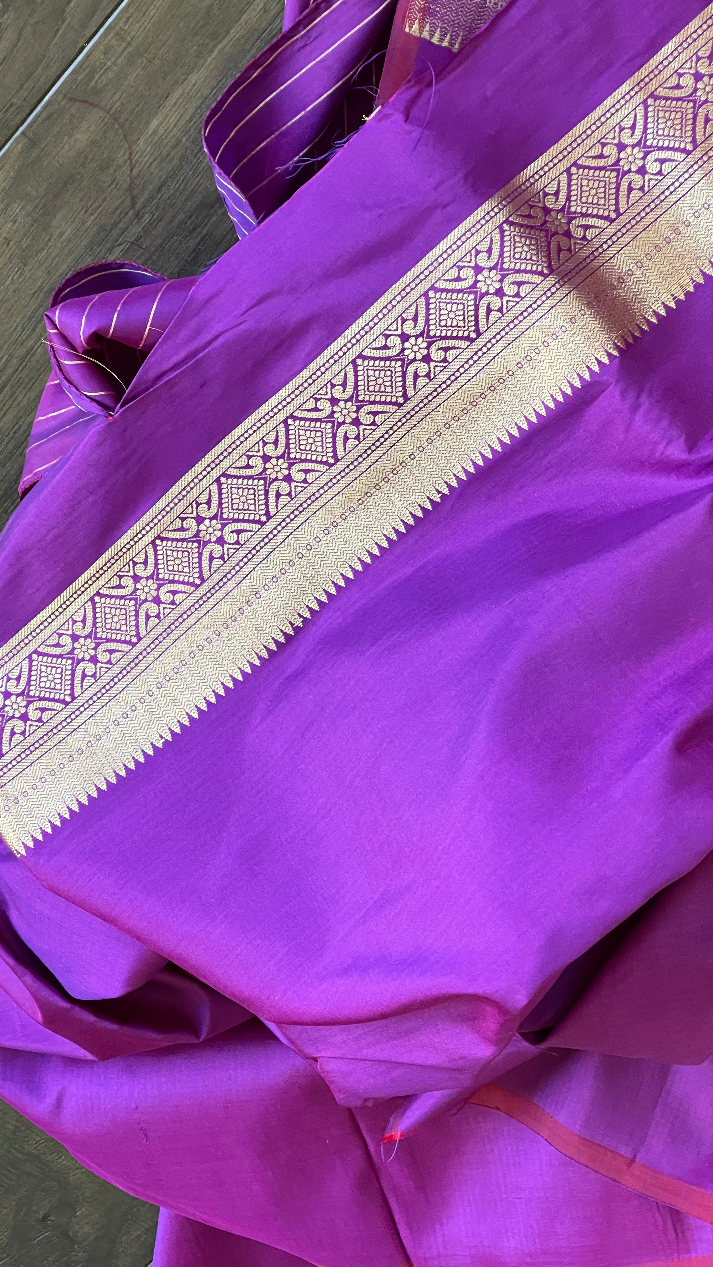 Pure Silk Kadwa Banarasi - Purple
