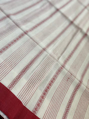 Pure Khadi Handloom - Off White Red Black Border