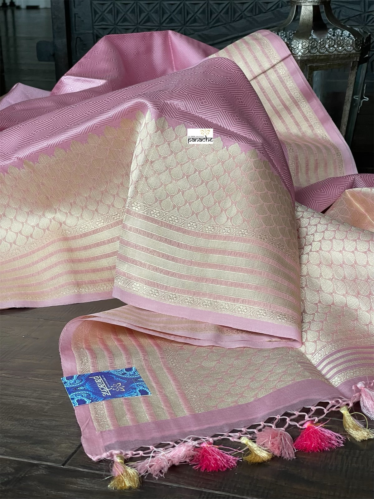 Pure Silk Tanchoi Benarasi - Lavender  Pink