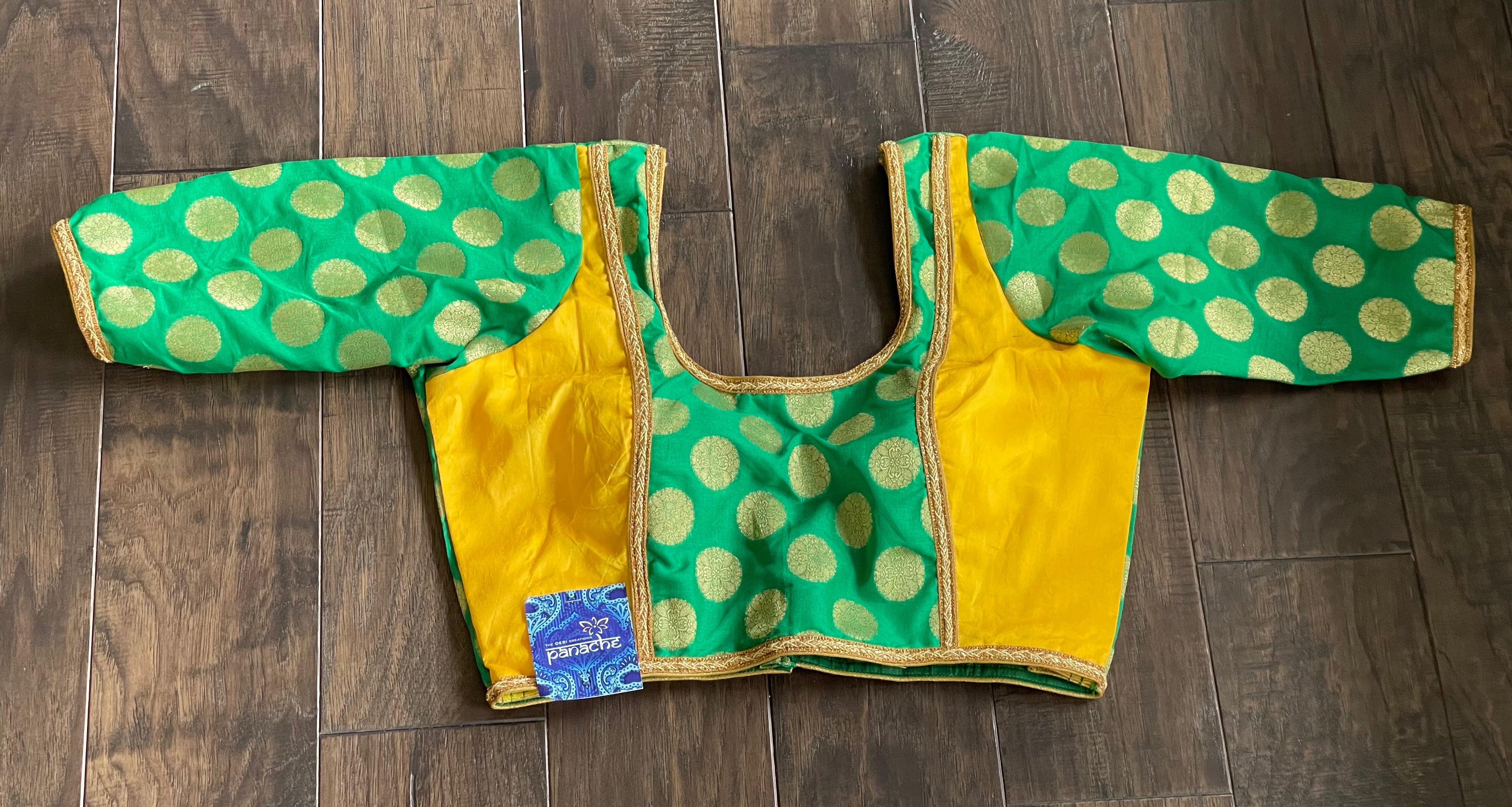 Designer Blouse - Green Yellow
