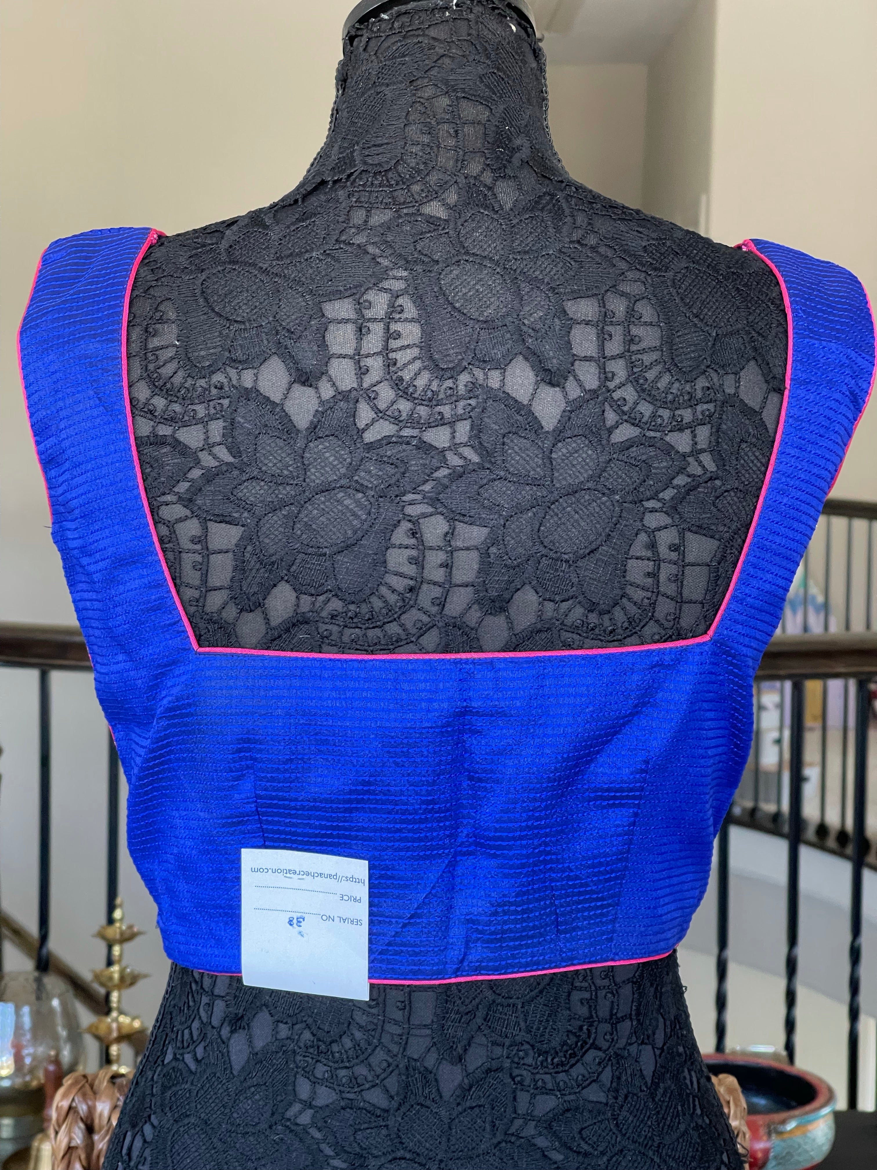 Designer Blouse - Royal Blue Magenta