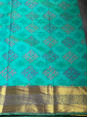 Designer Soft Silk Printed - Sea Green Firozi Patola