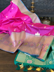 Pure Silk Banarasi - Shot Pink
