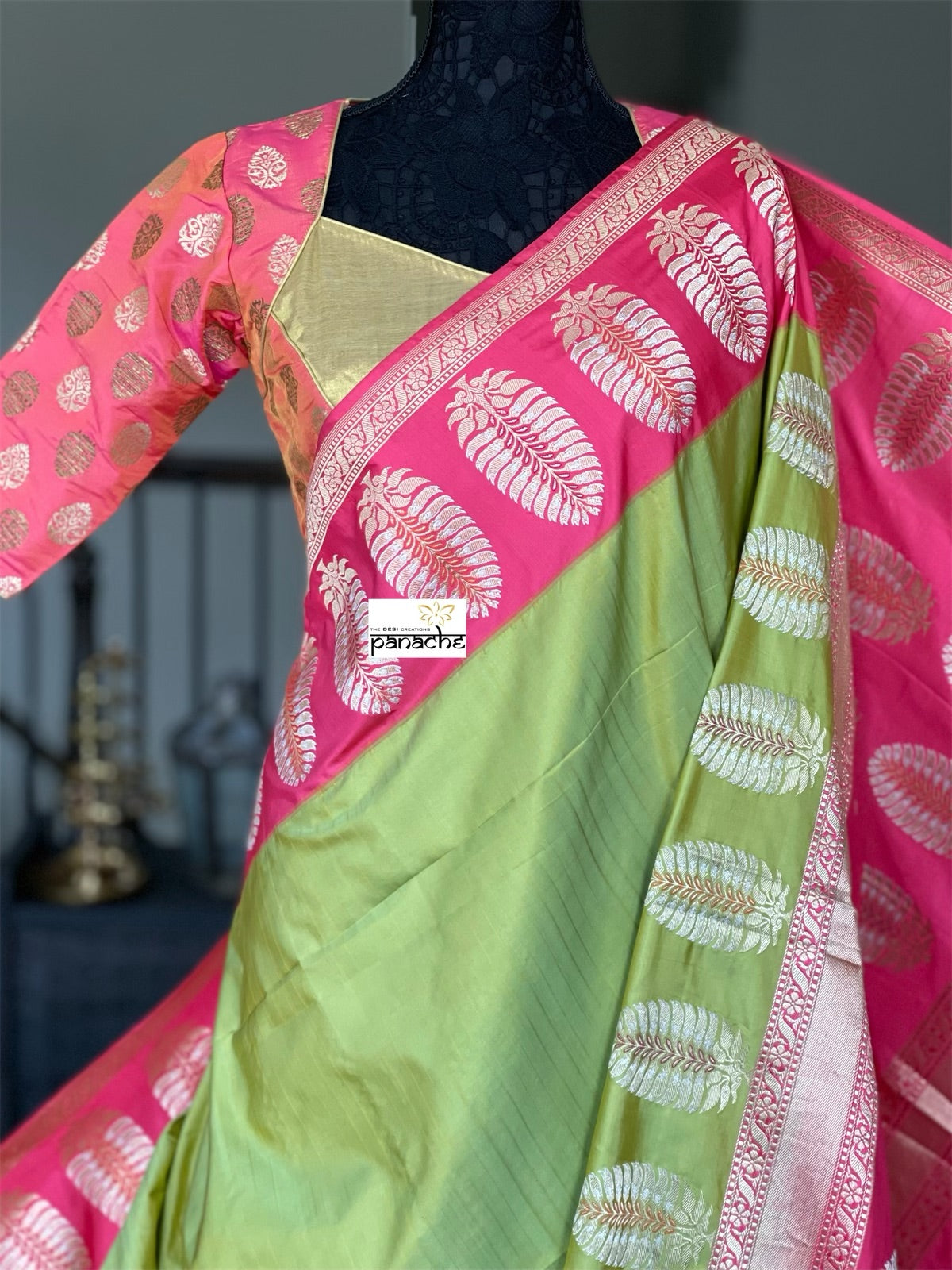 Designer Blouse - Peach Pink Dual Shaded