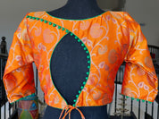 Designer Blouse - Orange Meenakari