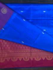 Pure Silk Kanjivaram - Royal Blue Purple Magenta