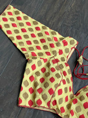 Designer Blouse - Ochre Yellow Red