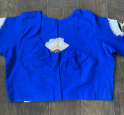 Designer Blouse - Royal Blue Embroidered