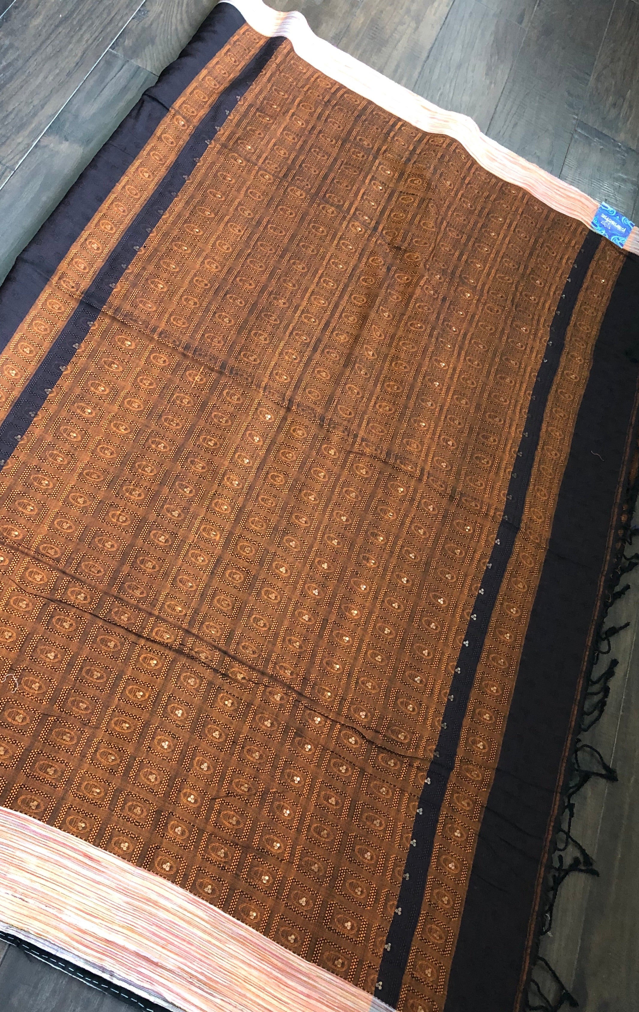 Pure Khadi Handloom - Black Brown Woven