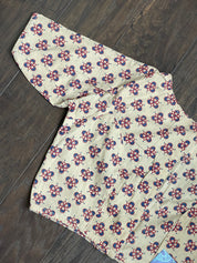 Designer Blouse - Beige Blue Printed