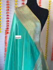 Pure Silk Katan Banarasi - Sea Green Kadhwa