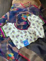 Designer Jamdaani- Blue Floral