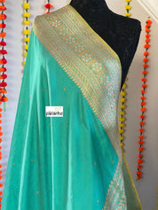 Pure Silk Katan Banarasi - Sea Green Kadhwa