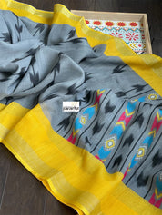 Linen Printed - Grey Yellow