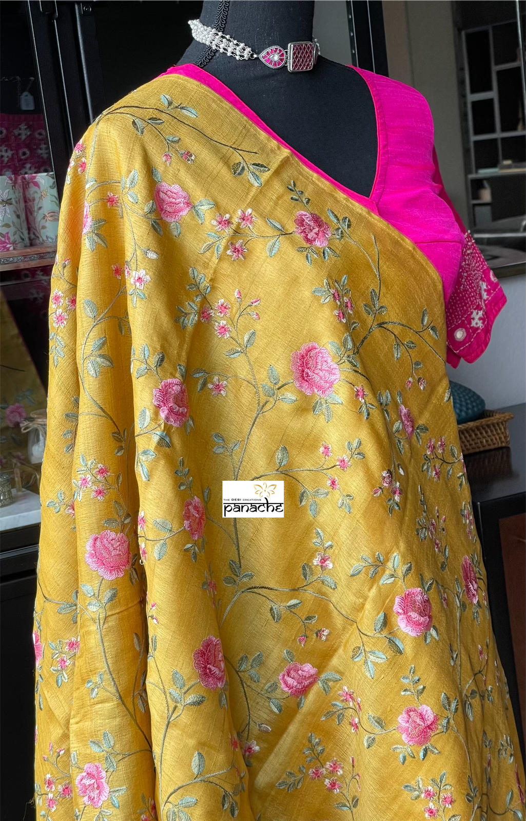 Designer Blouse - Pink Gujarati Stitch