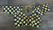 Designer Blouse - Black Gold Zari