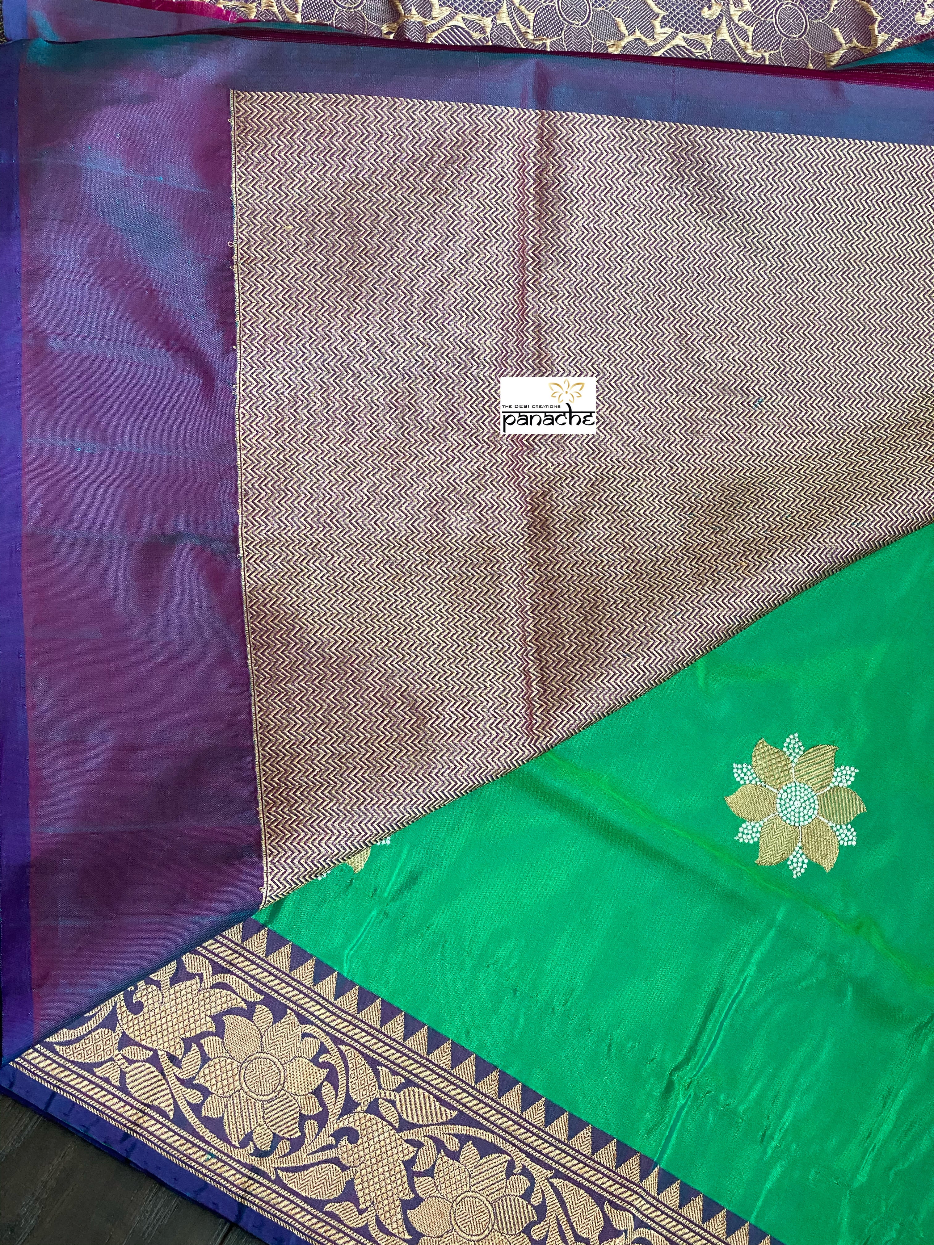 Pure Silk Banarasi - Sea Green Kadwa Woven