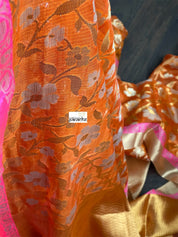 Kota Silk Jangla - Orange Pink