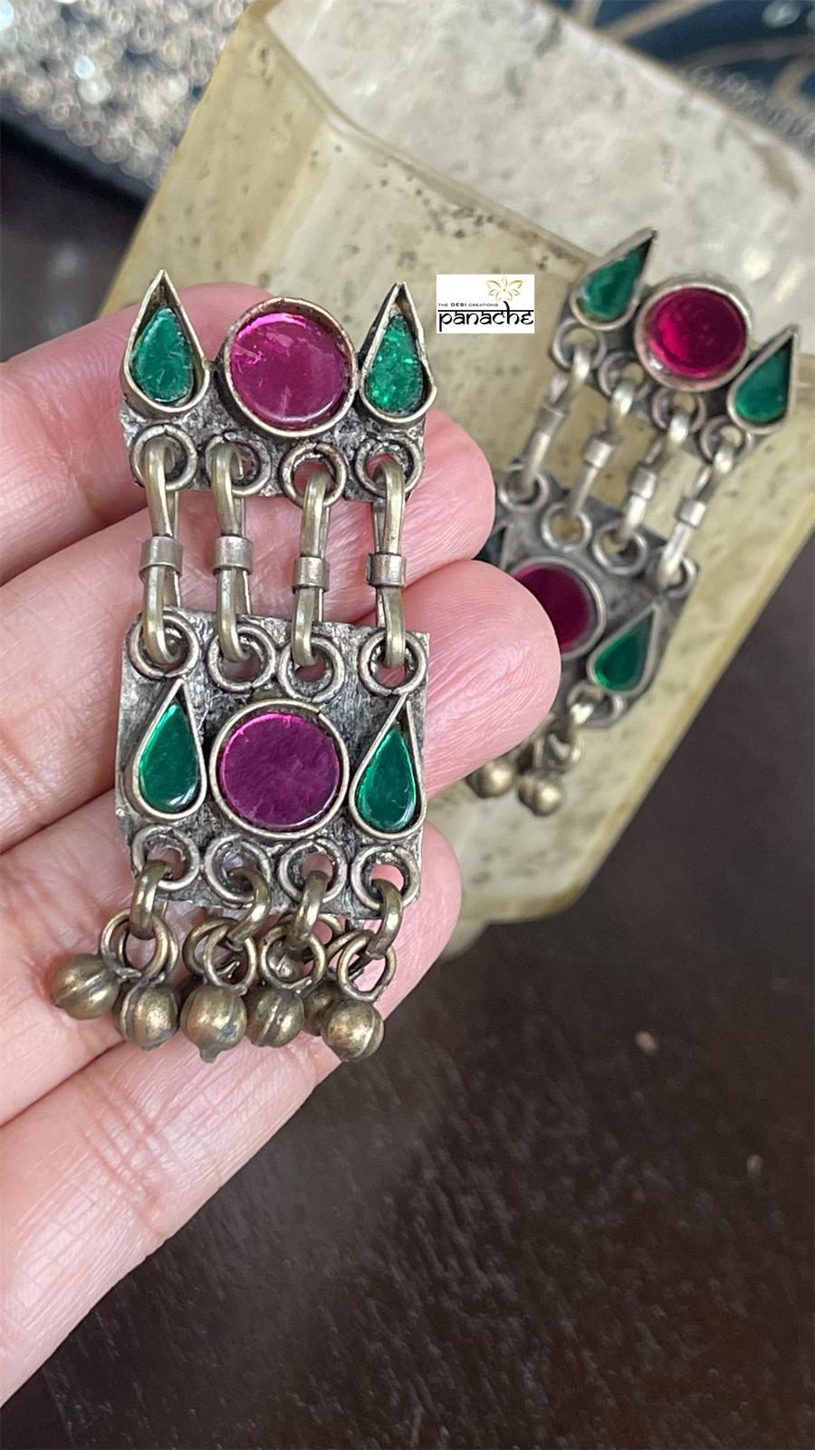 Jewelry Earring - Multi Stone Afghani Vintage 3