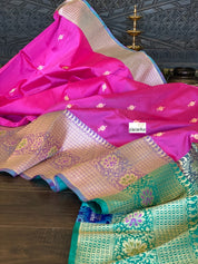 Pure Silk Banarasi - Shot Pink