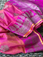 Tassur Silk Banarasi - Peach Orange Magenta