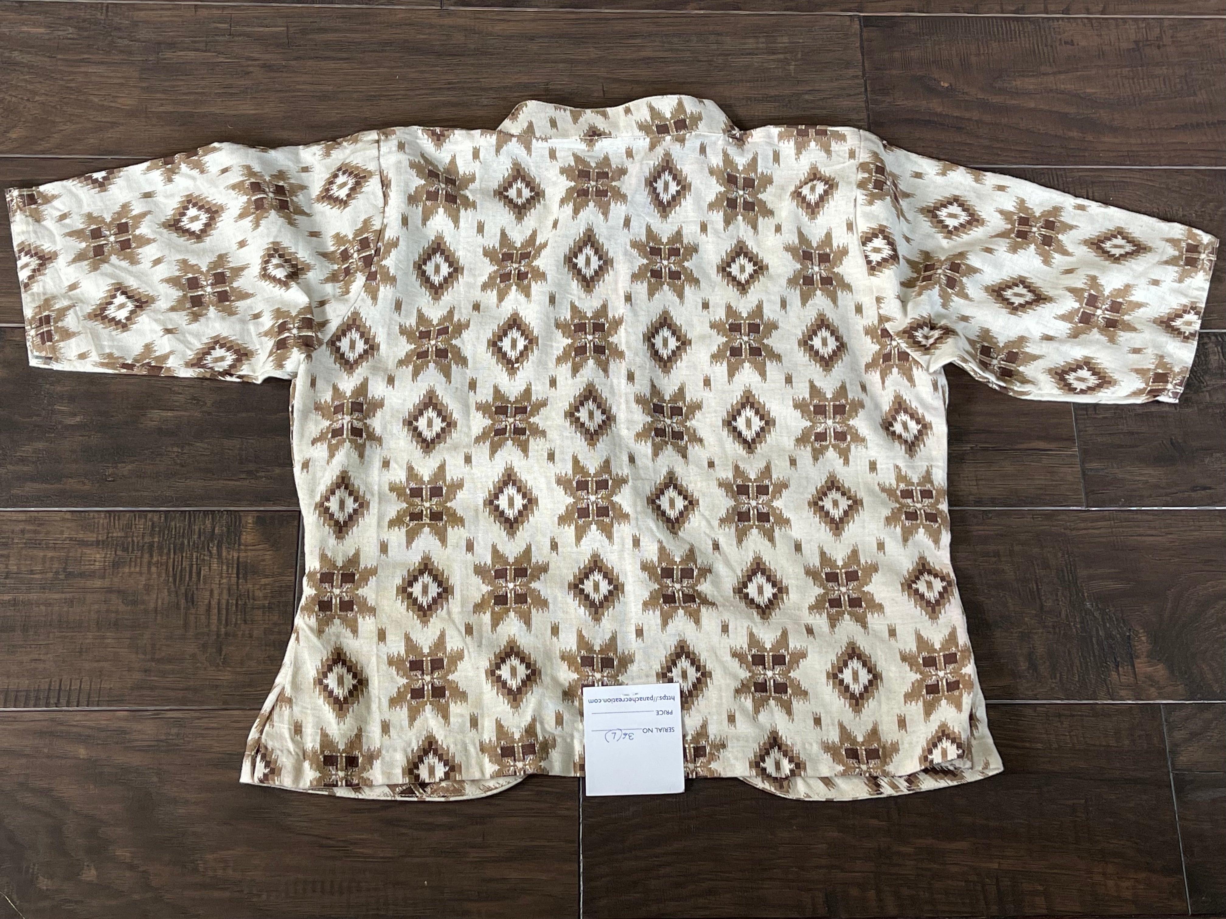 Designer Blouse - Beige Brown Ikat