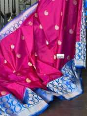 Pure Katan Silk Banarasi - Magenta Pink