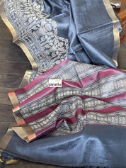 Pure Tussar Silk Woven - Charcoal Grey