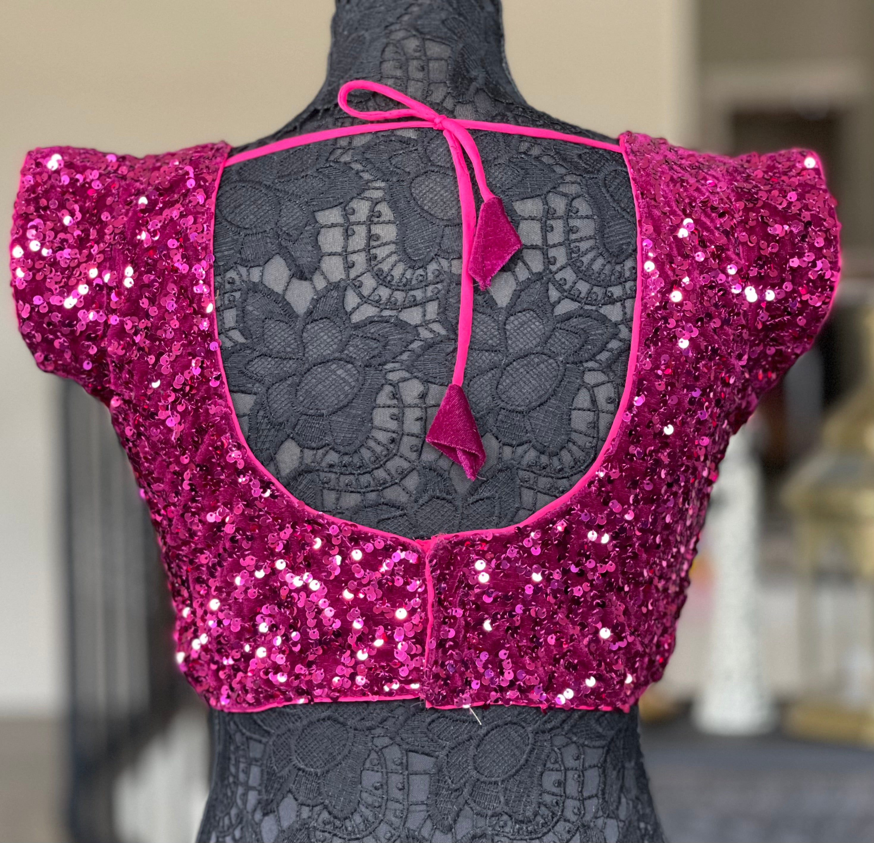 Pink sequin outlet blouse