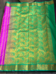 Soft Silk Kanjivaram - Magenta Purple Green